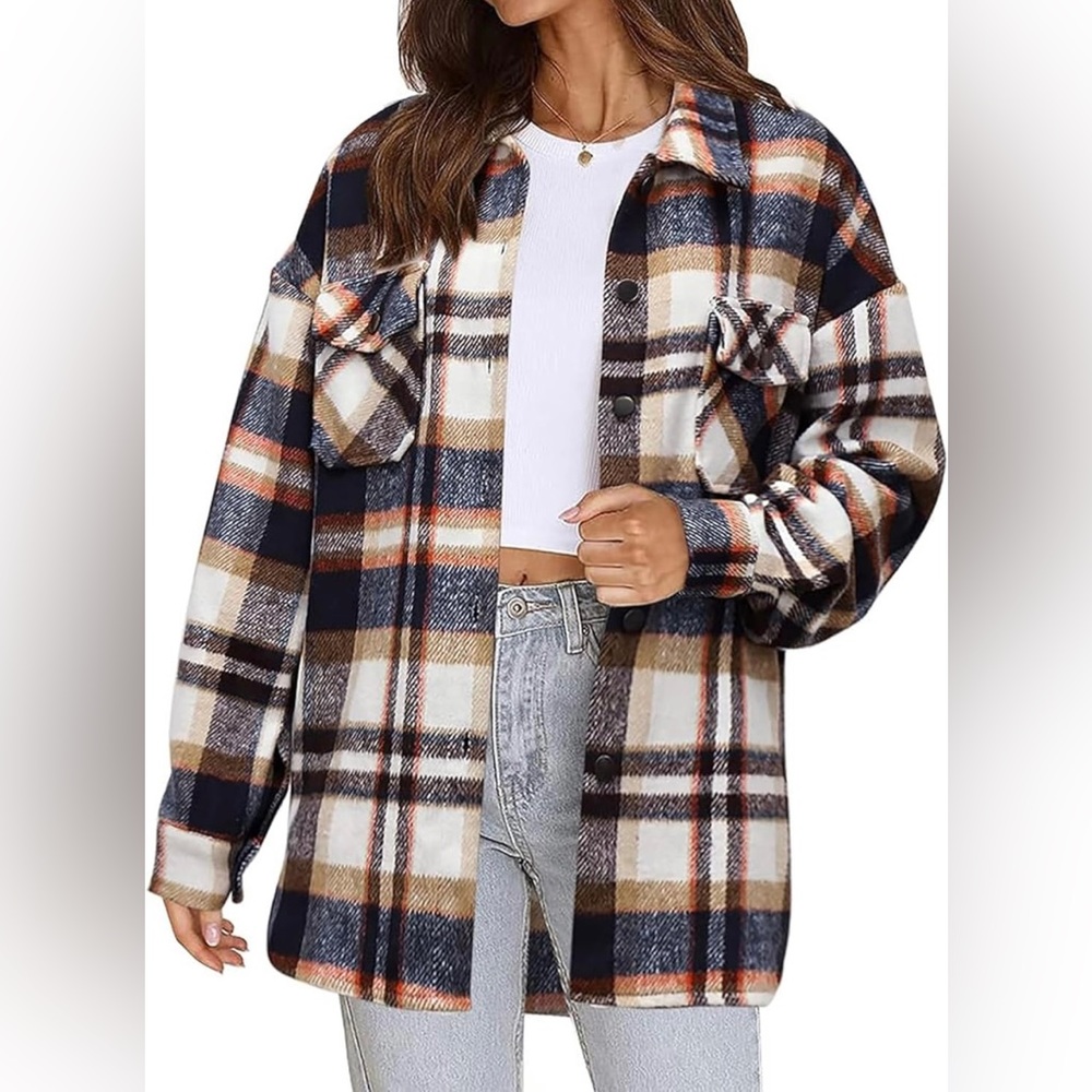 NWOTs Beaully Women's Flannel Plaid Jacket or Button Down Shirt Size Medium